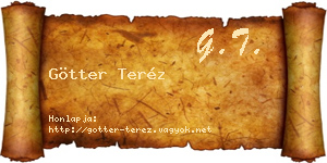 Götter Teréz névjegykártya